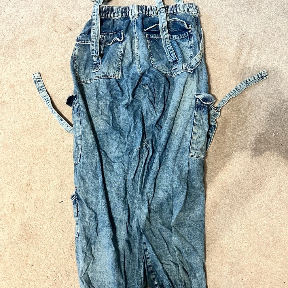 Urban Outfitters Denim Cargo Pants with Straps - Picture 2 of 2